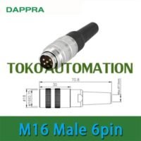 M16 6 PIN Male Sensor Circular connector waterproof Konektor plug Socket SW38 untuk aplikasi otomasi industri M16, PIN, MALE