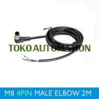 M8 connector cable 4 Pin Male Elbow konektor Kabel 4P 2M SE12 untuk aplikasi otomasi industri M8, CONNECTOR, CABLE