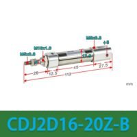 CDJ2D16-20Z-B CDJ2D16 20Z B Double Acting Single Rod Cylinder KR05 untuk aplikasi otomasi industri CDJ2D16, CDJ2D16, DOUBLE