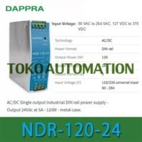 NDR-120-24 120W 24V 5A AC-DC Industrial DIN rail power supply OF55 untuk aplikasi otomasi industri