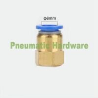 PCF 08-01 fitting pneumatic lurus female 8mm drat 1/8 " PCF08-01 KD24 untuk aplikasi otomasi industri