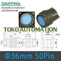 36mm 50 pin Core Plug Metal Electric Circular Aviation Connector SU95 untuk aplikasi otomasi industri