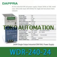 WDR-240-24 24V 240W Industrial Single Output DIN Rail Power Supply OF62 untuk aplikasi otomasi industri
