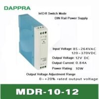 MDR-10-24 24V 0.42A 10W AC DC Industrial DIN rail power supply OE79 untuk aplikasi otomasi industri