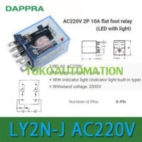 LY2 LY2N LY2N-J LY2N - J LY2NJ 220V AC Coil Power Relay 8PIN DPDT PK15 untuk aplikasi otomasi industri