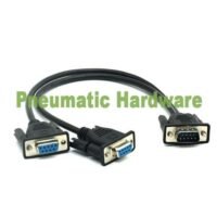 Cable DB9 Male to 2 DB9 Female Serial Rs232 Splitter 9pin Kabel KC64 untuk aplikasi otomasi industri CABLE, DB9, MALE