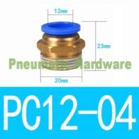 12mm Konektor Fitting pneumatic lurus drat 1/2 " selang 12 mm KF75 untuk aplikasi otomasi industri