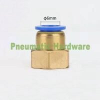 PCF 6-02 Fitting Lurus Pneumatic 6mm female Nepel Selang PCF6-02 KD21 untuk aplikasi otomasi industri