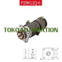 P28 6 core 6 Pin P28K11Q 25A straight circular aviation plug SU32 untuk aplikasi otomasi industri
