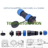 SP20 4 Pin 25A Flange Plug Socket Panel Mount konektor Steker ST52 untuk aplikasi otomasi industri