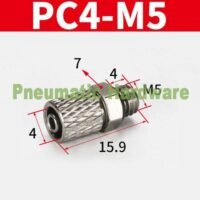 4 MM Mini Screw Quick Fitting Connector Fast Twist Joint 4mm M5 KF93 untuk aplikasi otomasi industri