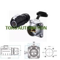 LP20 Outdoor Waterproof Connector 3 Pin 3Pin Plug Socket Konektor ST59 untuk aplikasi otomasi industri