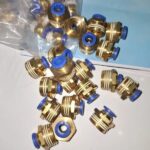 Konektor Fitting pneumatic lurus drat 1/2 " selang 8 mm PC 8 - 04 KB56