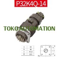 P32 14 core 14 Pin P28K14Q 25A straight circular aviation plug SU36 untuk aplikasi otomasi industri