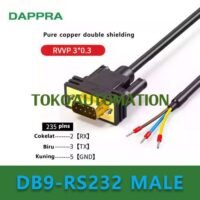 DB9 D-SUB 9 Pin Connector Male Ke RS232 235 Pin 3 wire with terminal 2M Serial Extension Cable SX91 untuk aplikasi otomasi industri DB9, D-SUB, PIN