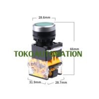 Flat Self-Motion Reset Push Button Switch 22mm Green LED LA38-11BN BO0 untuk aplikasi otomasi industri