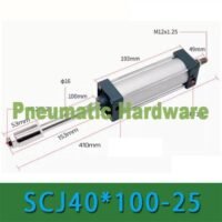 SCJ40X100-25 SCJ 40X100-25 SCJ40-100-25 SCJ40*100-25 Bore 40mm Double Acting Adjustable Air Cylinder KP99 untuk aplikasi otomasi industri