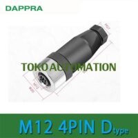 M12 4 Pin 4PIN 4P Female Connector kode D Konektor Profinet Ethernet SX42 untuk aplikasi otomasi industri