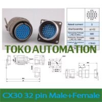 CX30 X30 30mm 32 Pin circular Konektor Aviation connector plug socket SX68 untuk aplikasi otomasi industri