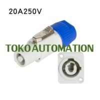 20A 3 Pin AC DC White Aviation Power Industrial Beam Light Sound LED Plug Socket SX65 untuk aplikasi otomasi industri