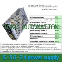 S-50-24 50W DC 24V 2.1A output AC 110V/220V input single group switching power supply SY06 untuk aplikasi otomasi industri