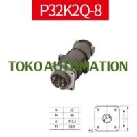 P32 8 core 8 Pin P28K8Q 25A straight circular aviation plug SU33 untuk aplikasi otomasi industri