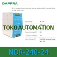 NDR-240-24 24V 240W Industrial Single Output DIN Rail Power Supply OF58 untuk aplikasi otomasi industri
