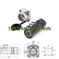 LP20 Outdoor Waterproof Connector 4 Pin 4Pin Plug Socket Konektor ST60 untuk aplikasi otomasi industri