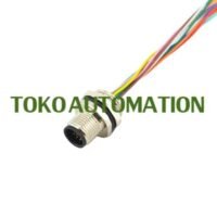 M12 12 pin Male Panel Mount Aviation Connector 20CM Solder Wire SK30 untuk aplikasi otomasi industri