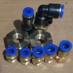 Konektor Fitting pneumatic lurus drat 1/4 selang 8 mm PC 8 - 02 KB52
