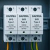 CE, UL, and IEC certification logos displayed on industrial control components with DAPPRA logo printed on one of the devices.