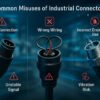 Contoh kesalahan umum penggunaan konektor industri seperti pinout salah, kunci longgar, O-ring rusak, dan shielding tidak tepat.