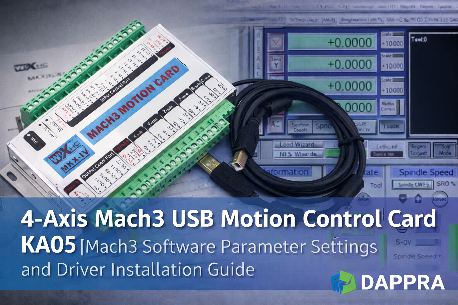 4-Axis Mach3 USB Motion Control Card KA05 with Mach3 Software Interface
