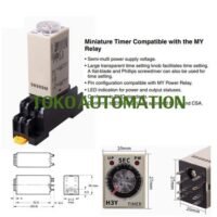 H3Y-2 Delay Timer Relay + Socket Base 220VAC 60s PD36