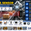 Ilustrasi Area Sensor Through Beam pada conveyor otomatis yang membantu meningkatkan produktivitas melalui deteksi cepat, akurasi tinggi, dan integrasi dengan PLC dalam sistem otomasi industri.