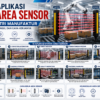 Ilustrasi 10 aplikasi Area Sensor di industri manufaktur yang menampilkan conveyor otomatis, robot industri, machine safety, quality inspection, dan smart factory.