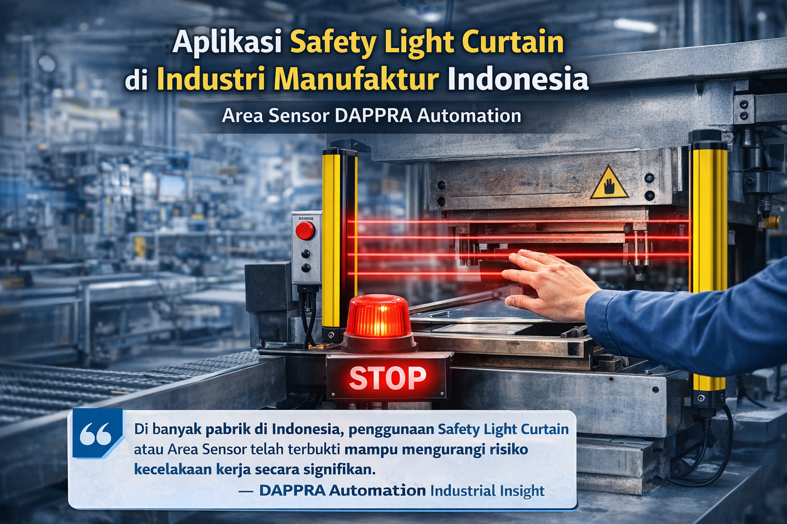Safety Light Curtain dan Area Sensor DAPPRA Automation di industri manufaktur Indonesia