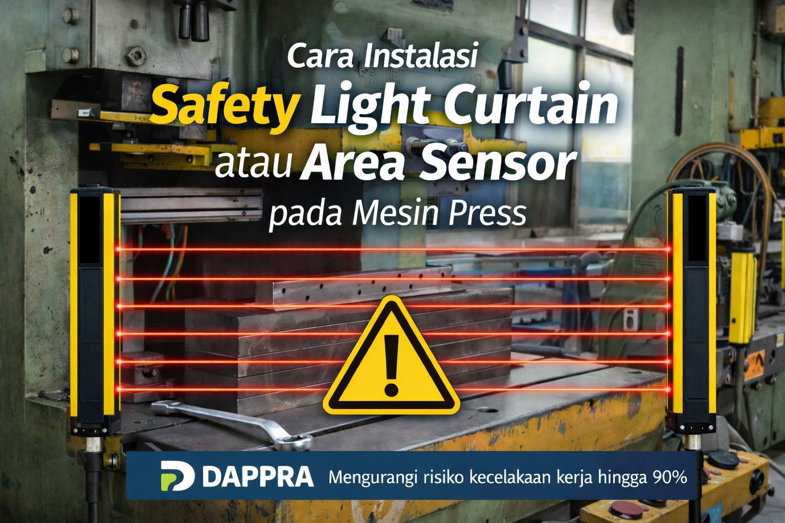 Cara Instalasi Safety Light Curtain atau Area Sensor pada Mesin Press