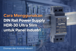 DIN Rail power supply HDR-30 30W ultra slim 35mm DAPPRA untuk panel industri dan PLC