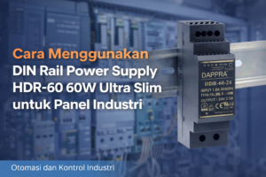 DIN Rail power supply HDR-60 60W ultra slim 52.5mm DAPPRA untuk panel industri dan PLC