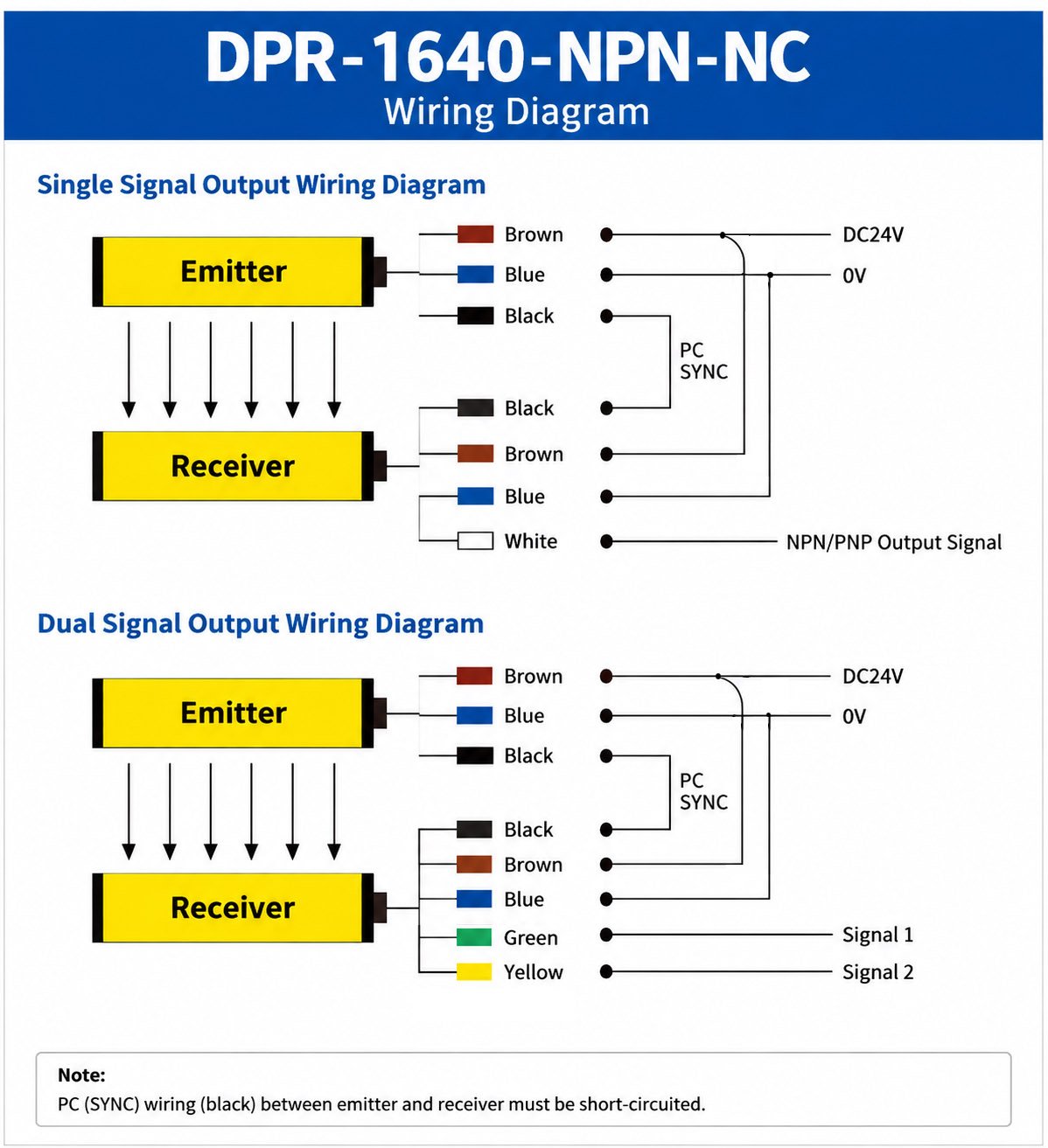 DPR-1640-NPN-NC NPN NC Wiring Diagram