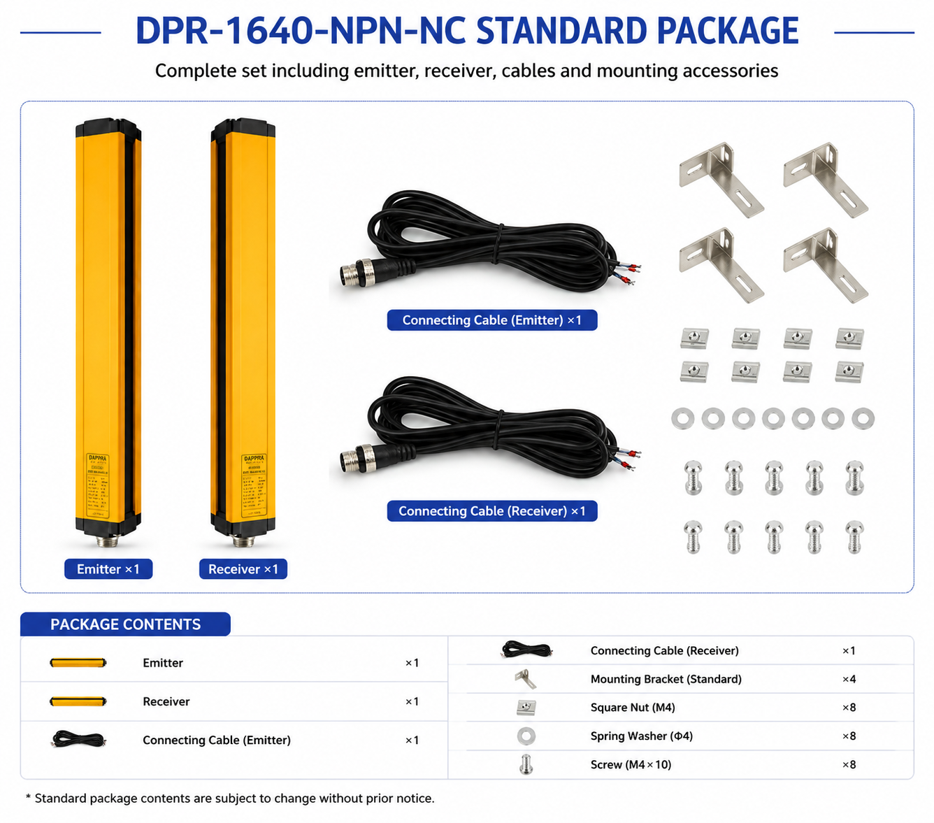 DPR-1640-NPN-NC Standard Package