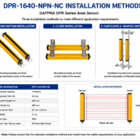 DAPPRA DPR-1640-NPN-NC installation methods including top bottom mounting side mounting and cantilever installation