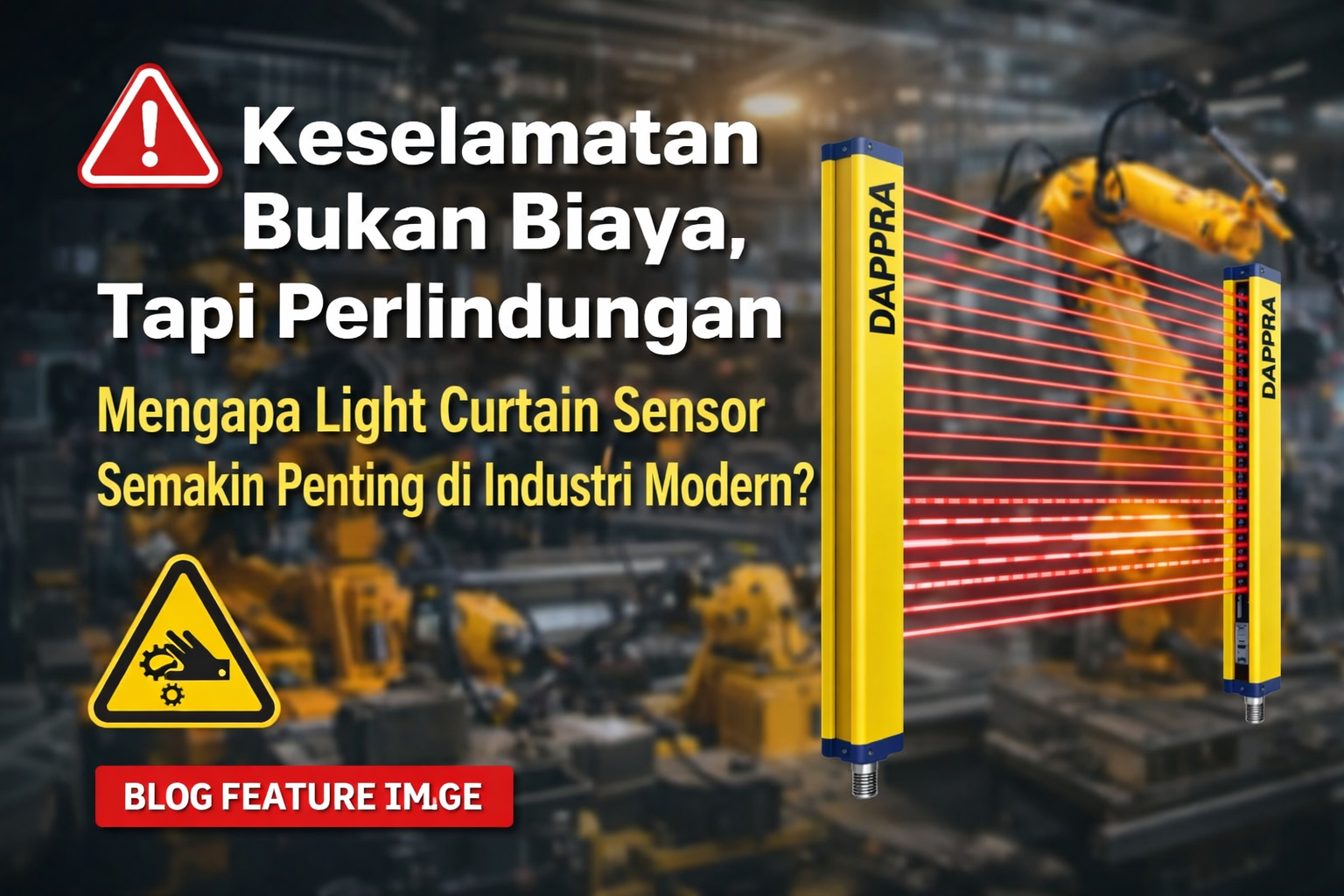 DAPPRA light curtain sensor dan area sensor untuk keselamatan mesin industri