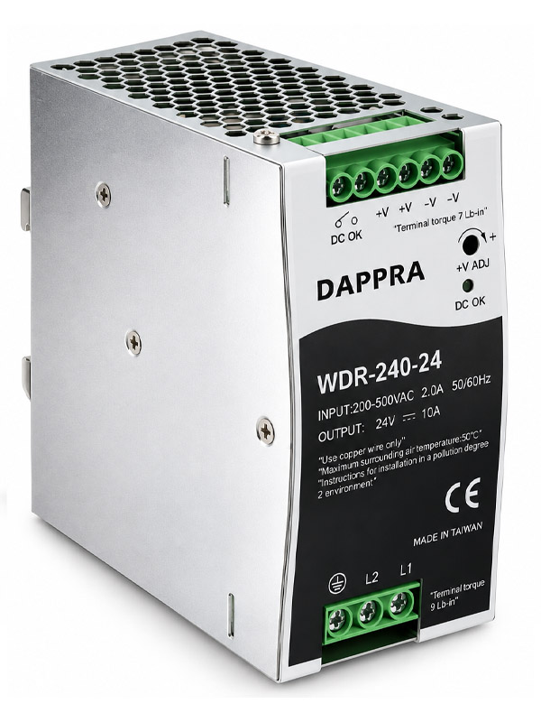 DAPPRA WDR Series Wide-Input DIN Rail Power Supply with High PFC