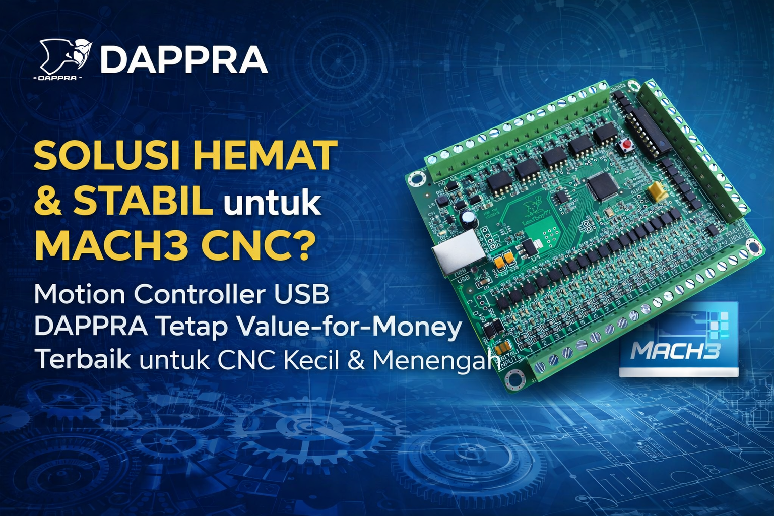 DAPPRA Mach3 USB Motion Controller untuk CNC skala kecil dan menengah, solusi stabil dan hemat pengganti parallel port Mach3