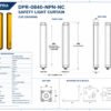 DAPPRA DPR-0840-NPN-NC safety light curtain CAD drawing showing dimensions, front view, side view and mounting details