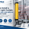 DAPPRA DPR-1220-NPN-NC Safety Light Curtain installation guide showing mounting, wiring and alignment