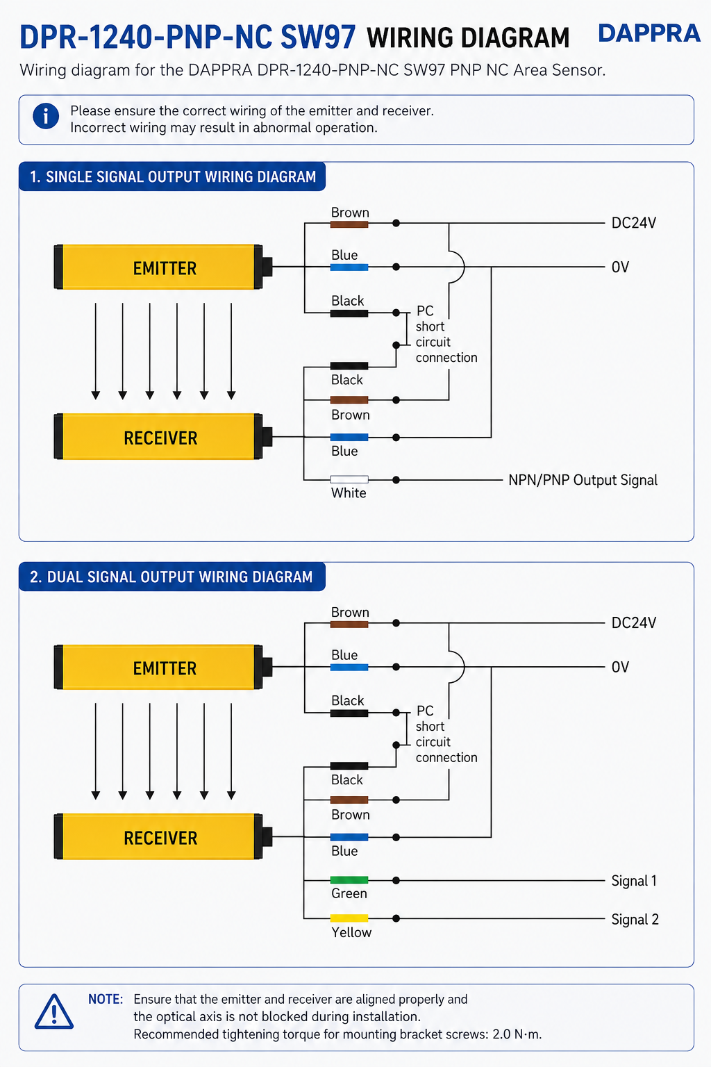DPR-1240-PNP-NC Wiring Diagram