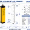 DPR-2020-NPN-NC datasheet showing 20 beam safety light curtain specifications, protection height, resolution and NPN NC output